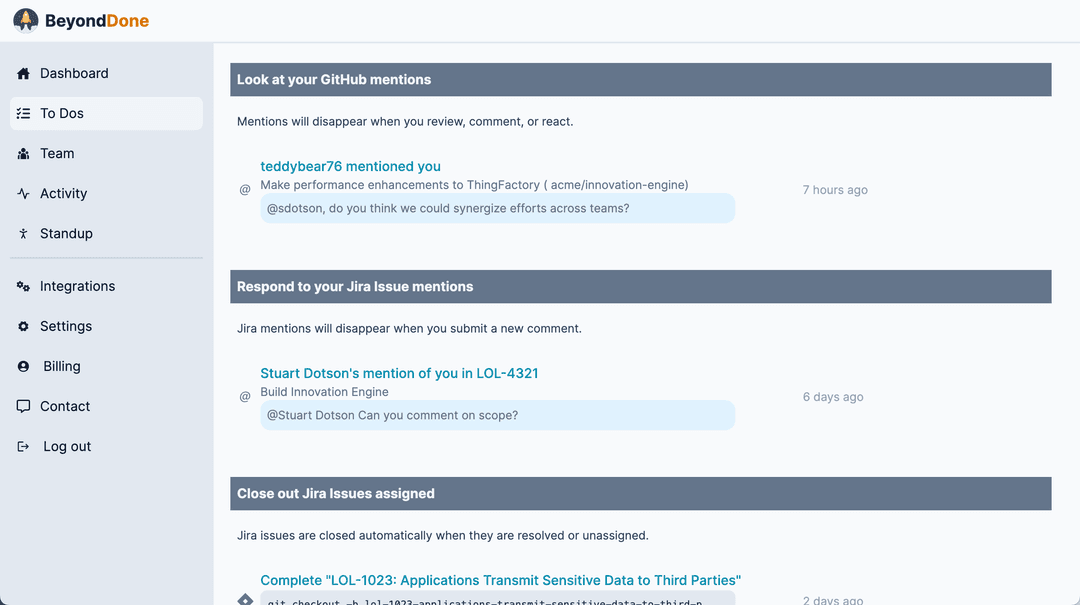 Todos page screenshot